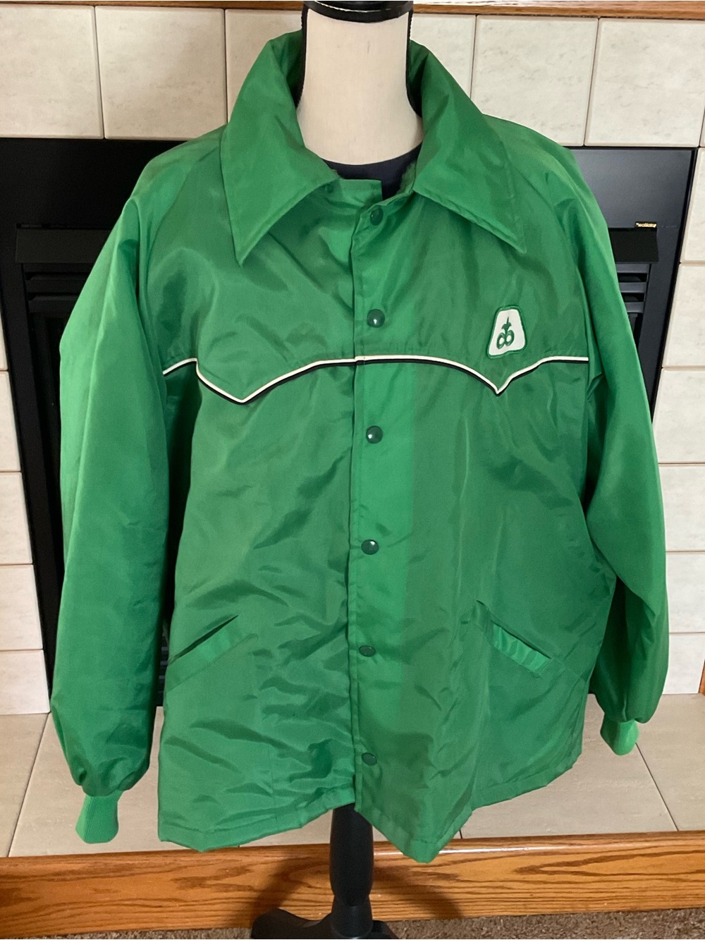 NWOT Vintage Pioneer Hi-Bred Seed Jacket, Green Western Yoke Snap Front, Sz XL